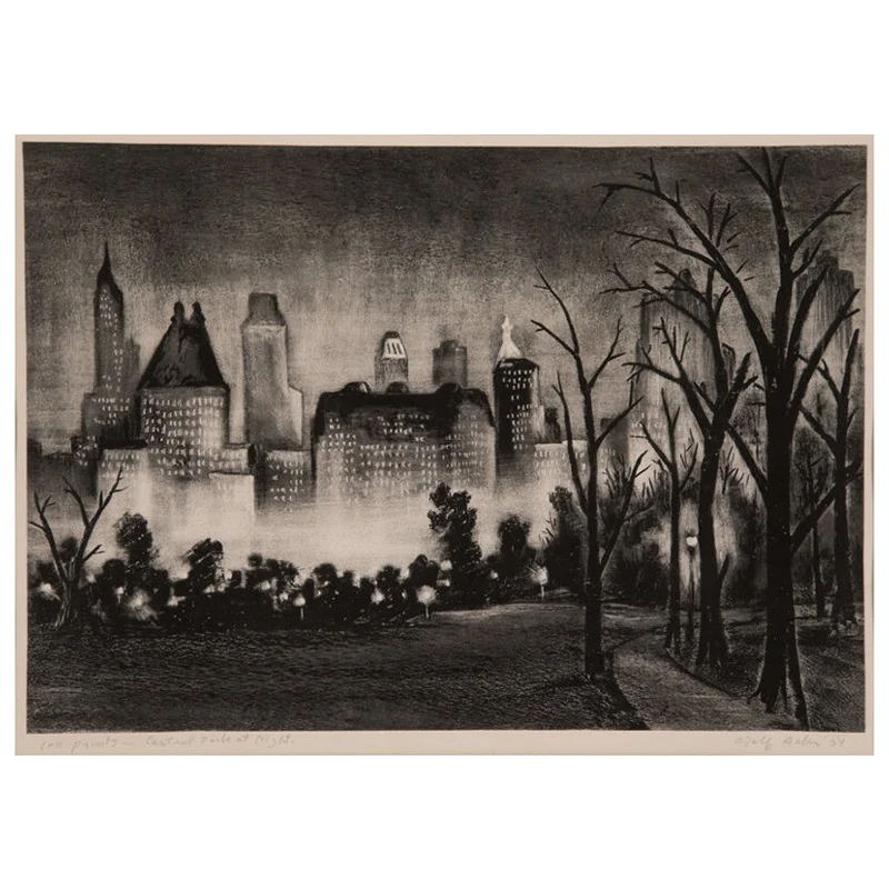Adolf Arthur Dehn (1895-1968) Central Park at Night, 1934