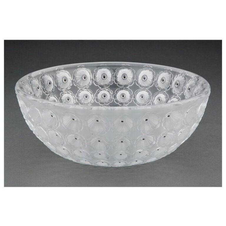A Lalique Clear and Frosted Glass Nemours Bowl, designed 1929