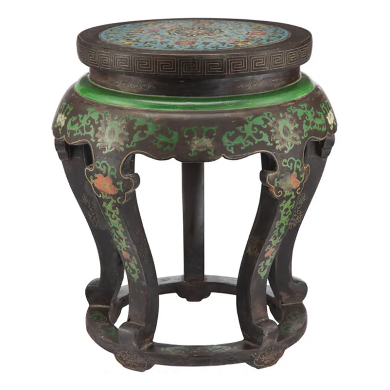 A Chinese Hardwood Side Table with Cloisonné Top from the Esate of Tony Hsieh