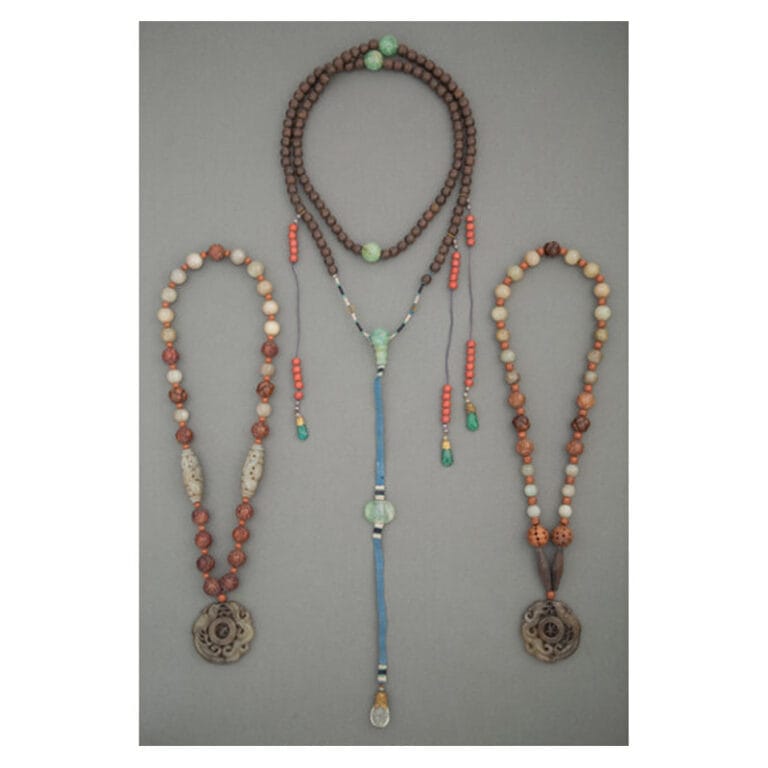 Three Chinese Beaded Necklaces, 19th Century