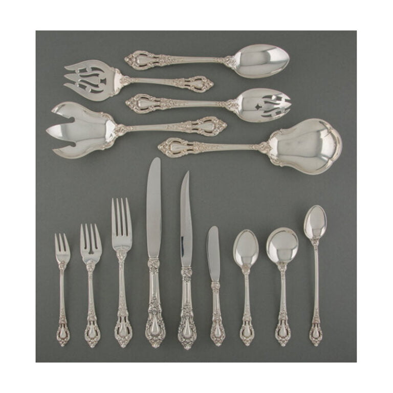 An Eighty-Two-Piece Tiffany & Co. Chrysanthemum Pattern Silver Flatware Service for Twelve, New York, designed 1880
