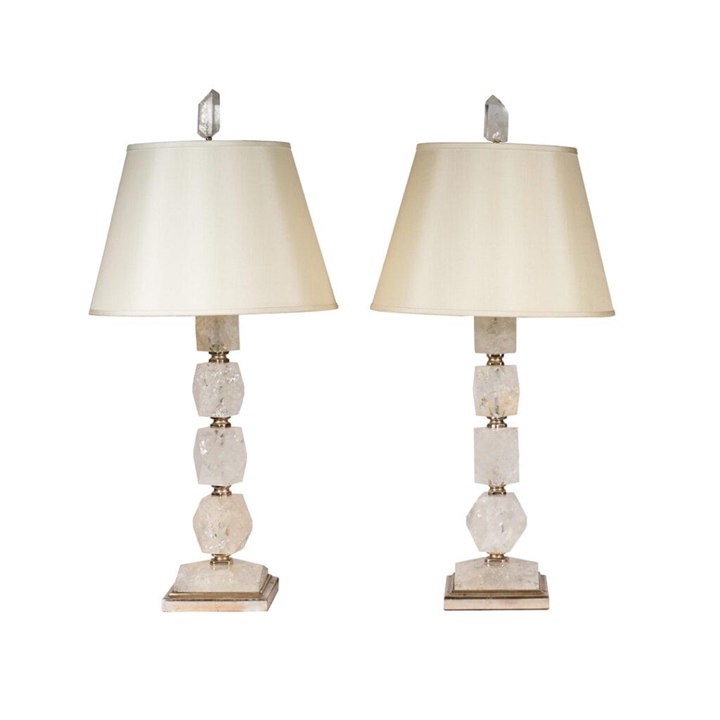 Paul Ferrante Rock Crystal Table Lamps