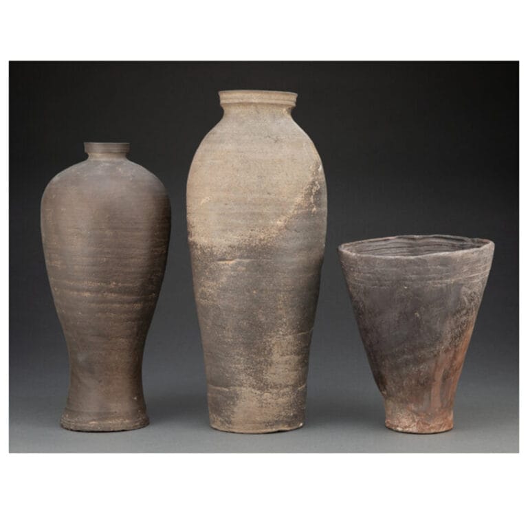 A Group of Three Asian Earthenware Vases