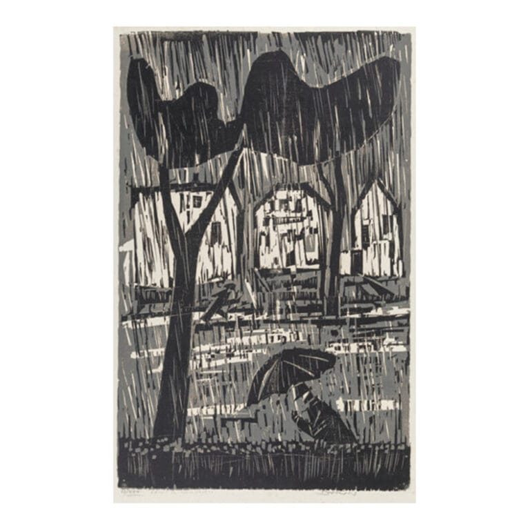 Werner Drewes (1899-1985) Rain- In New Haven, 1959