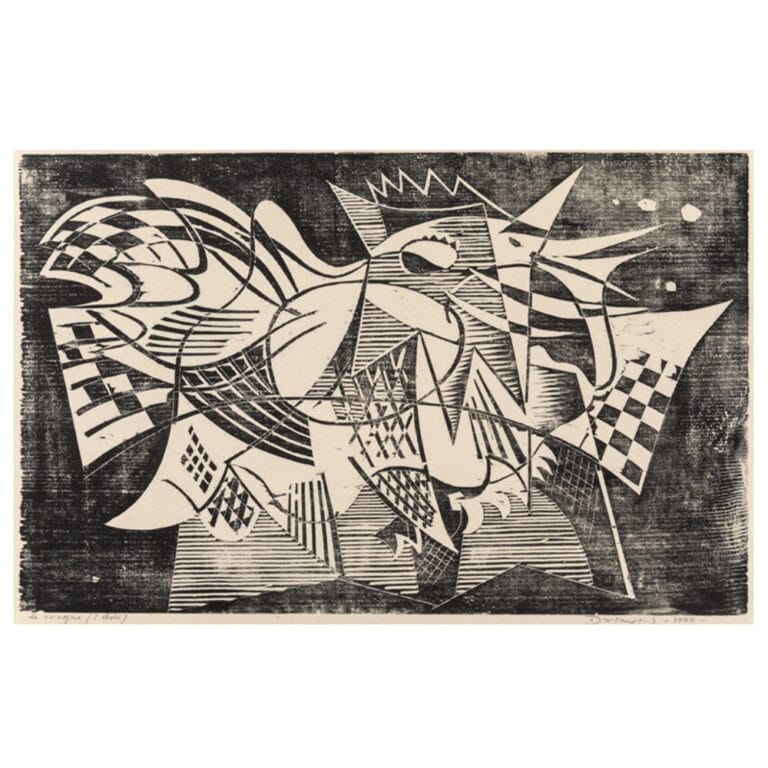 Werner Drewes (1899-1985). The Jealous Cock II, 1944. Woodcut on Japanese Paper