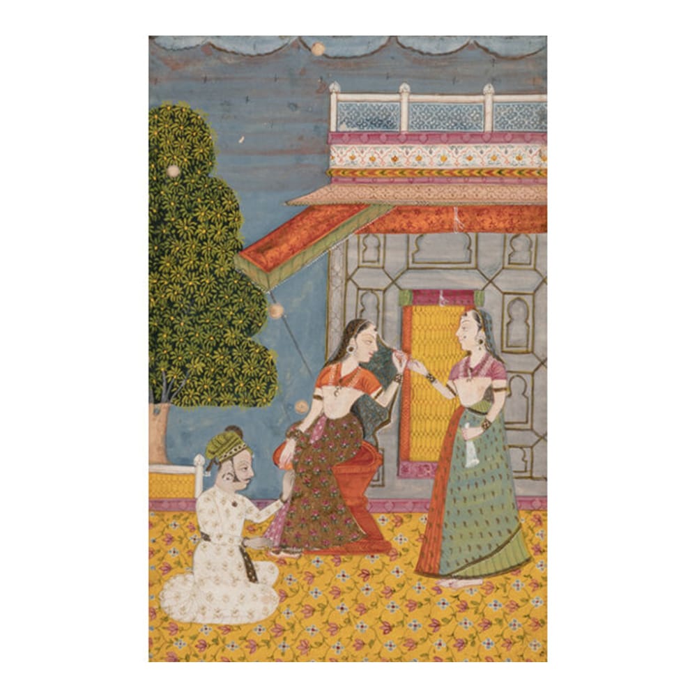An Indian Miniature Painting. Opaque Watercolor and Ink on Paper.