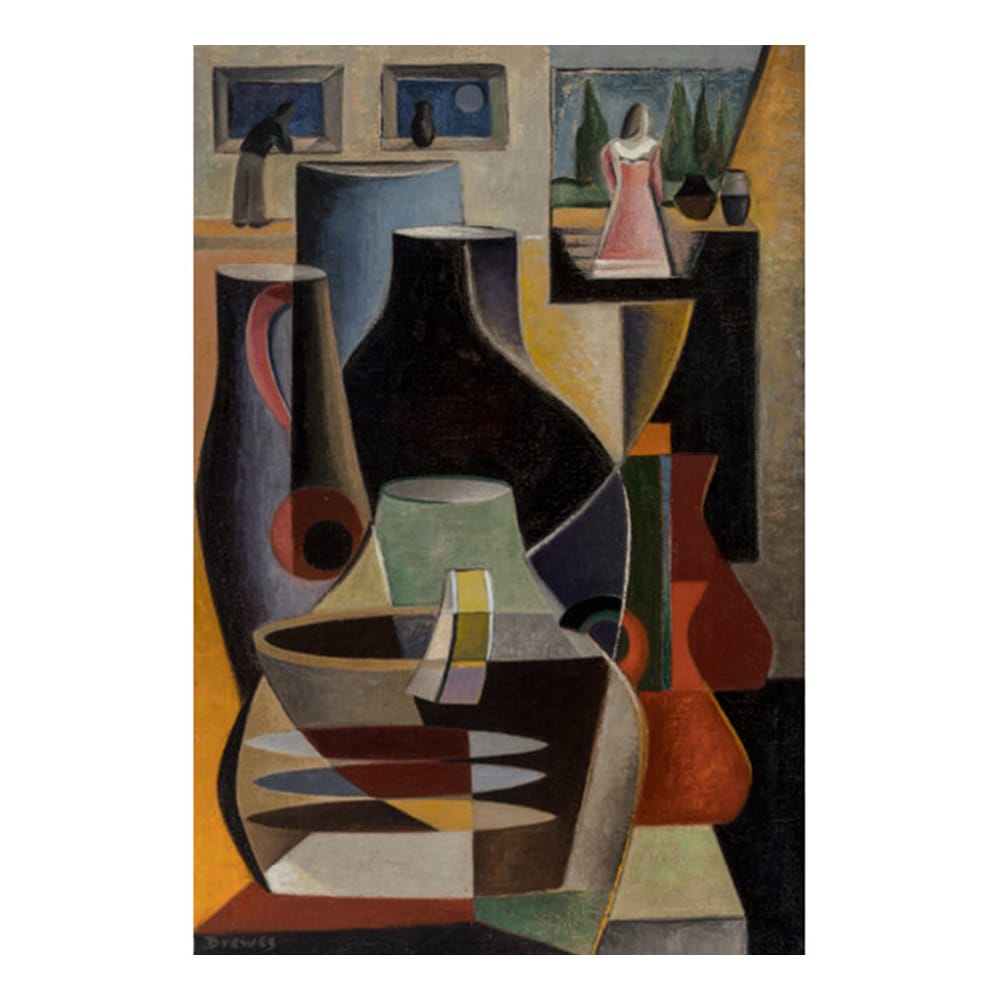 Werner Drewes (American, 1899-1985). Potter's Workshop, 1948. Oil on canvas
