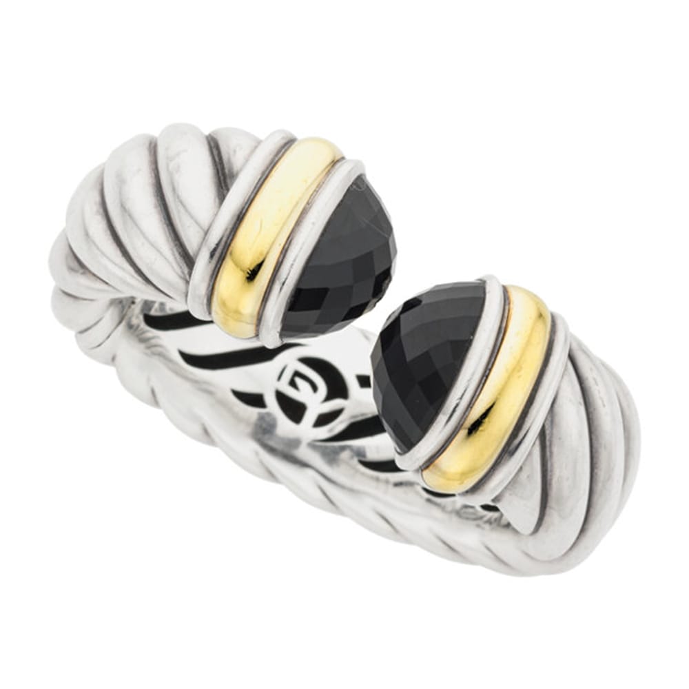 David Yurman Black Onyx, Gold, Sterling Silver, Stainless Steel Bracelet