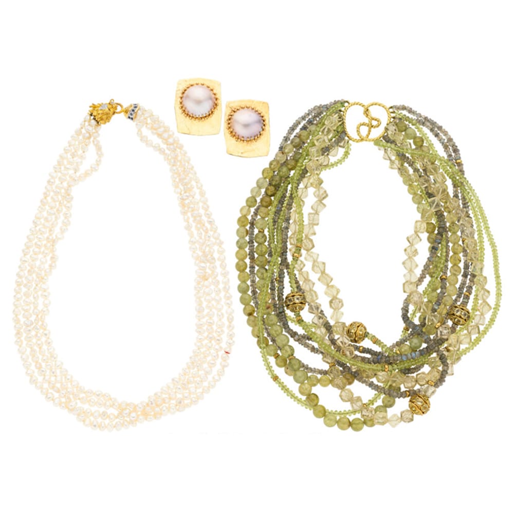 Diamond, Multi-Stone, Freshwater Cultured Pearl, Mabe Pearl, Gold Jewelry