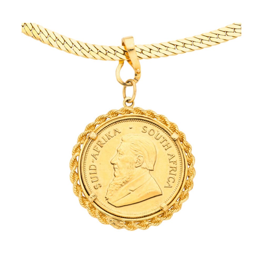 Gold Coin, Gold Pendant-Necklace
