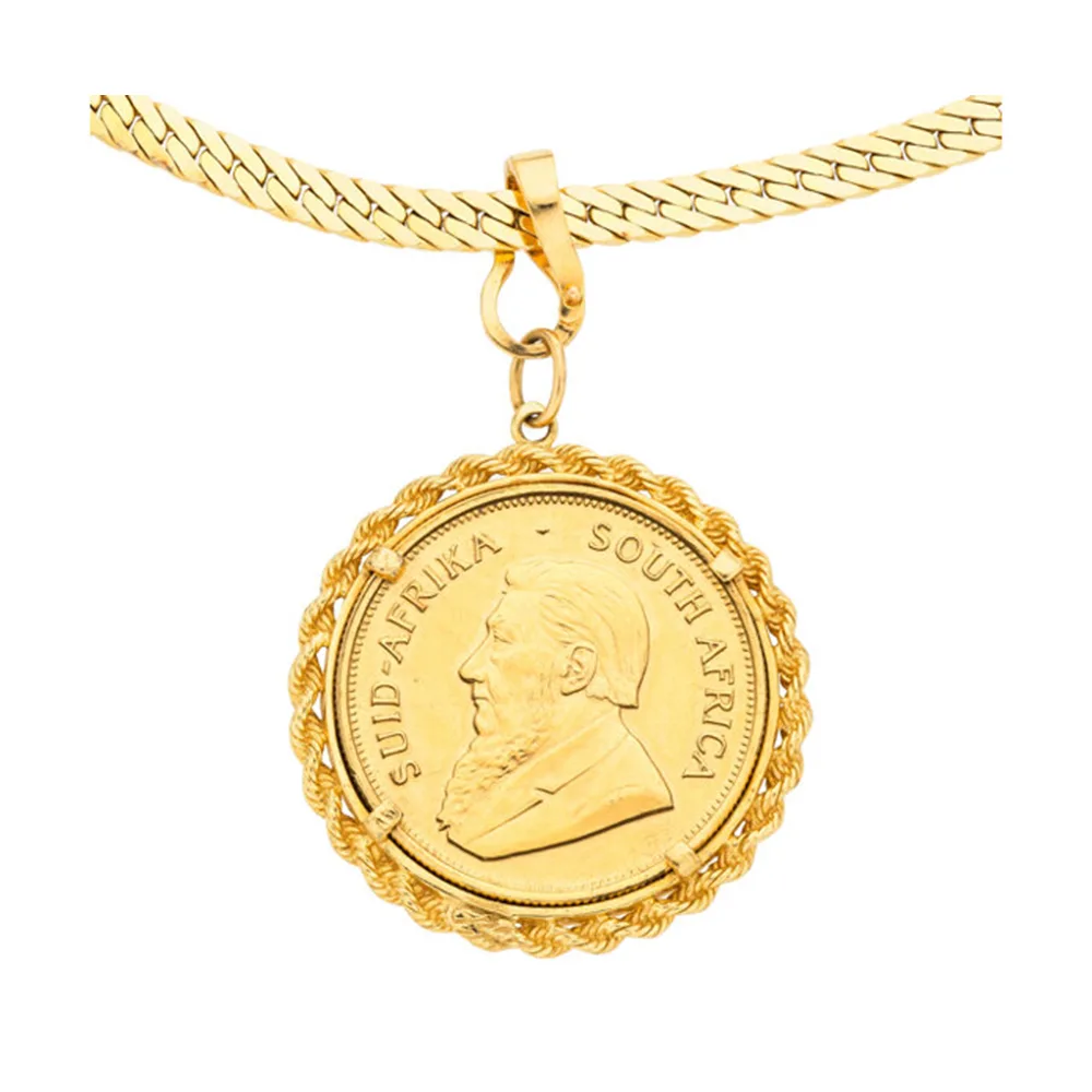 Gold Coin, Gold Pendant-Necklace