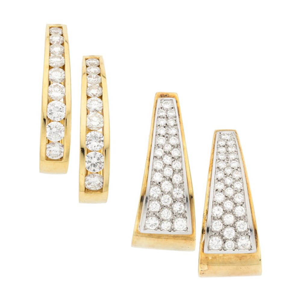 Diamond, Gold Earrings