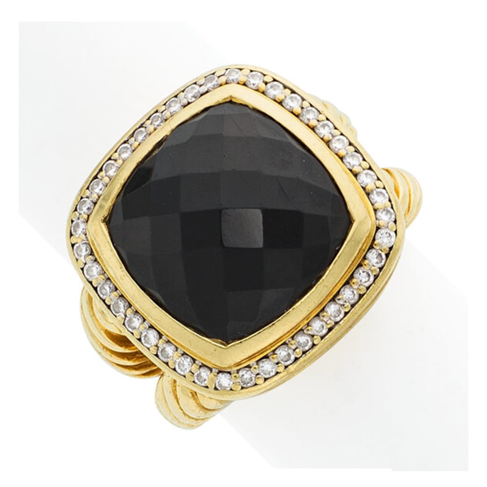 David Yurman, Black Onyx, Diamond, Gold Ring