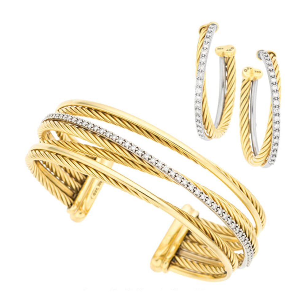 David Yurman Diamond, Gold Jewelry Suite