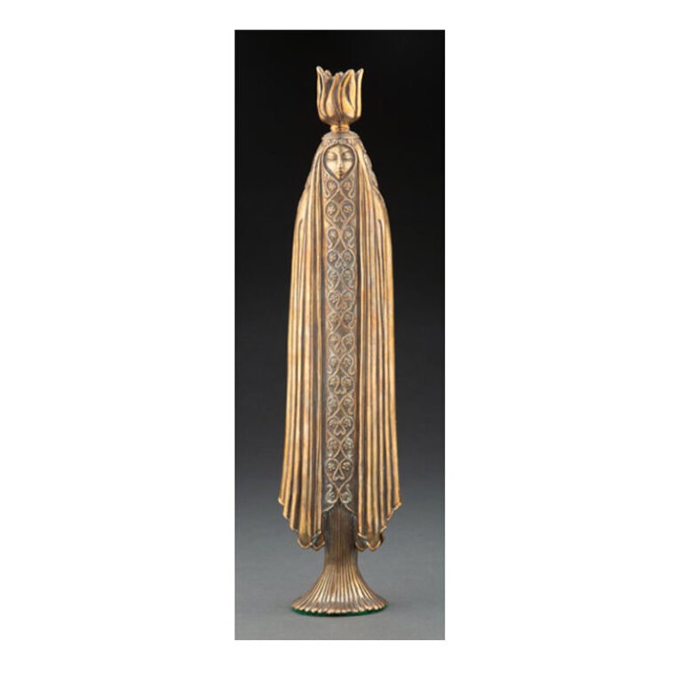 An Erté Gilt Bronze Vestal Candlestick, 1986